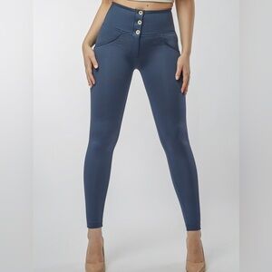 Freddy high rise 3 button satin pants